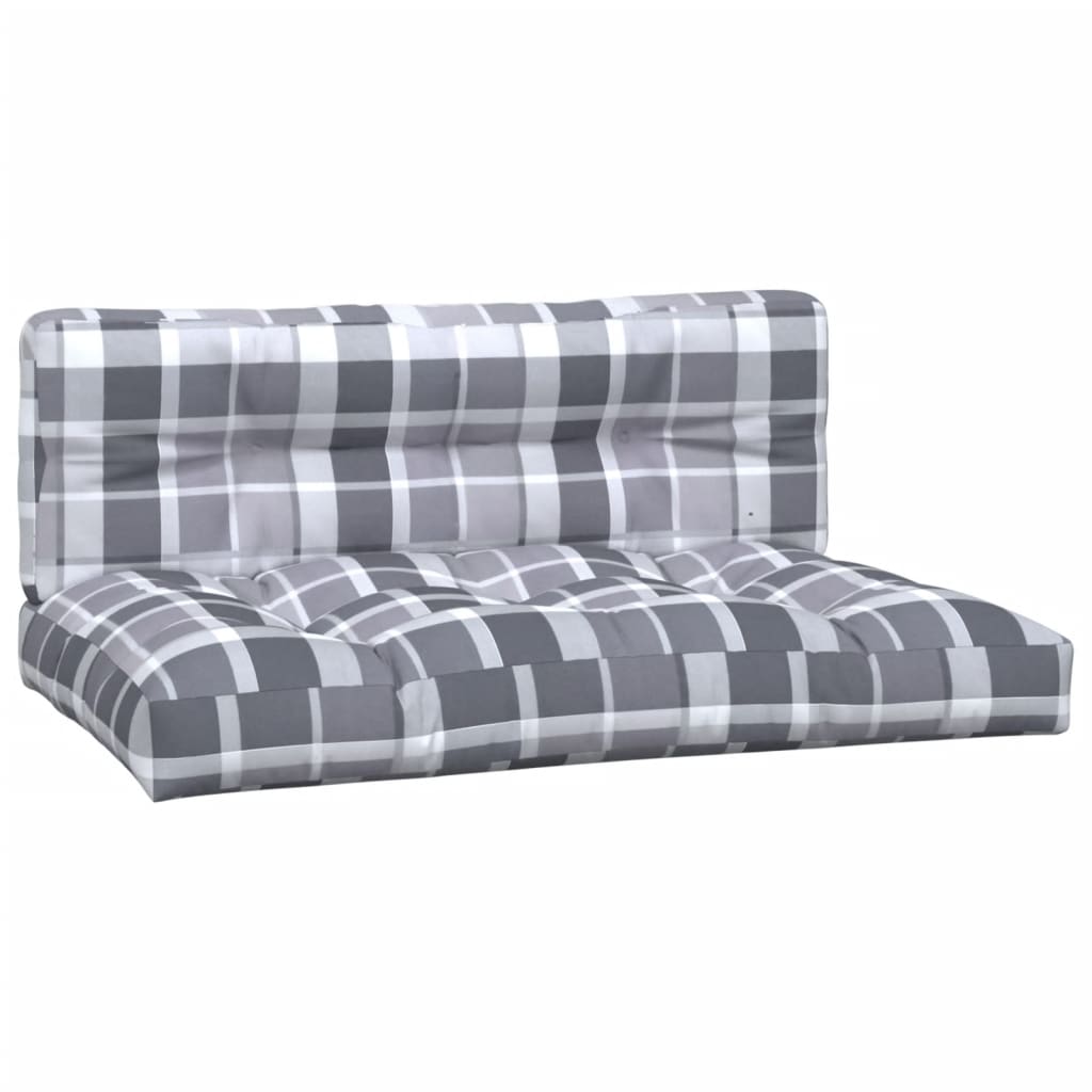 Vidaxl Palettenkissen 2 Stedcase -Muster Stoff grau