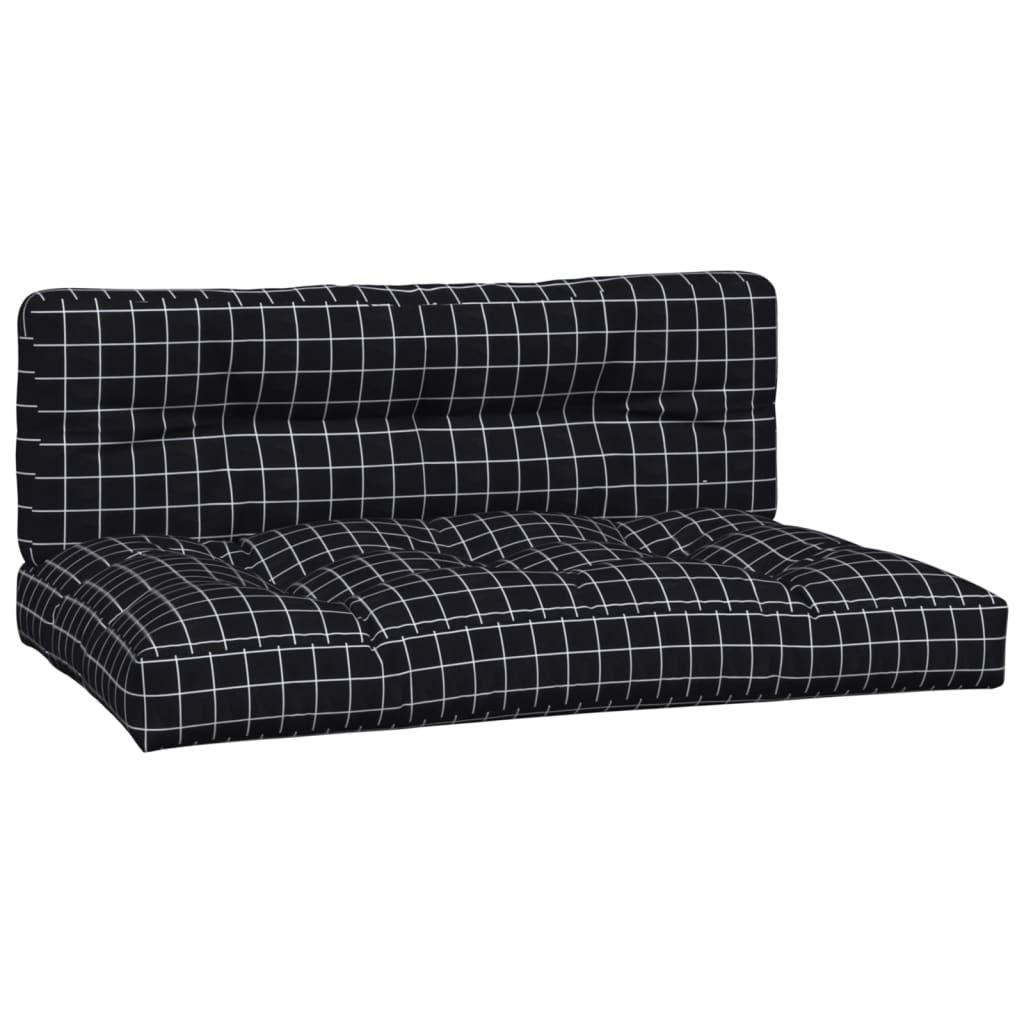 Vidaxl Palettenkissen 2 ST Fabric Diamond Muster schwarz