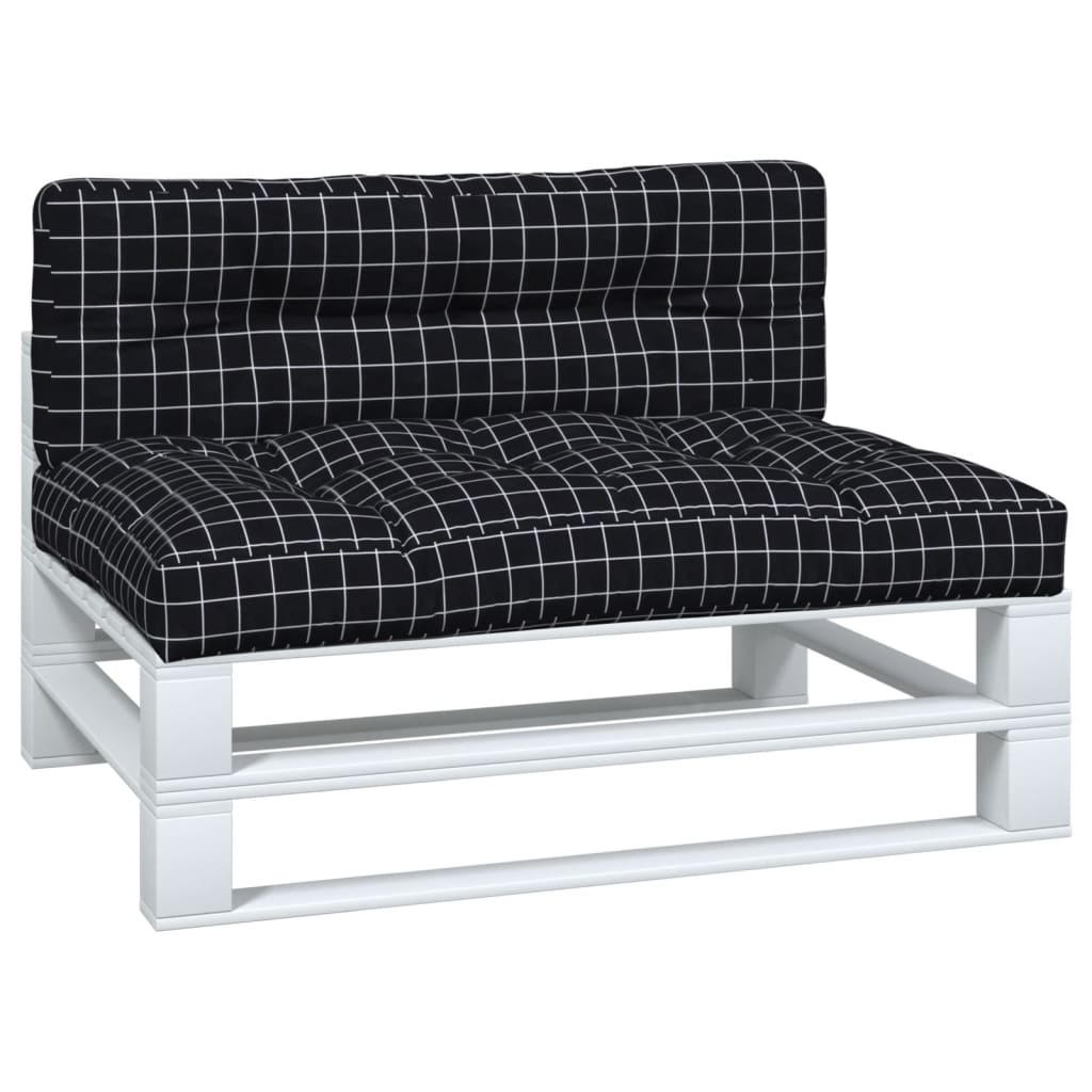 Vidaxl Palettenkissen 2 ST Fabric Diamond Muster schwarz