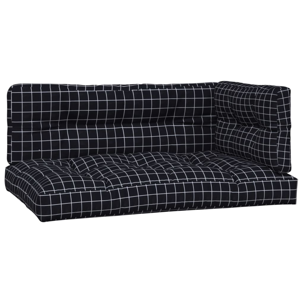 Vidaxl Palettenkissen 3 Stedcase -Muster Stoff schwarz