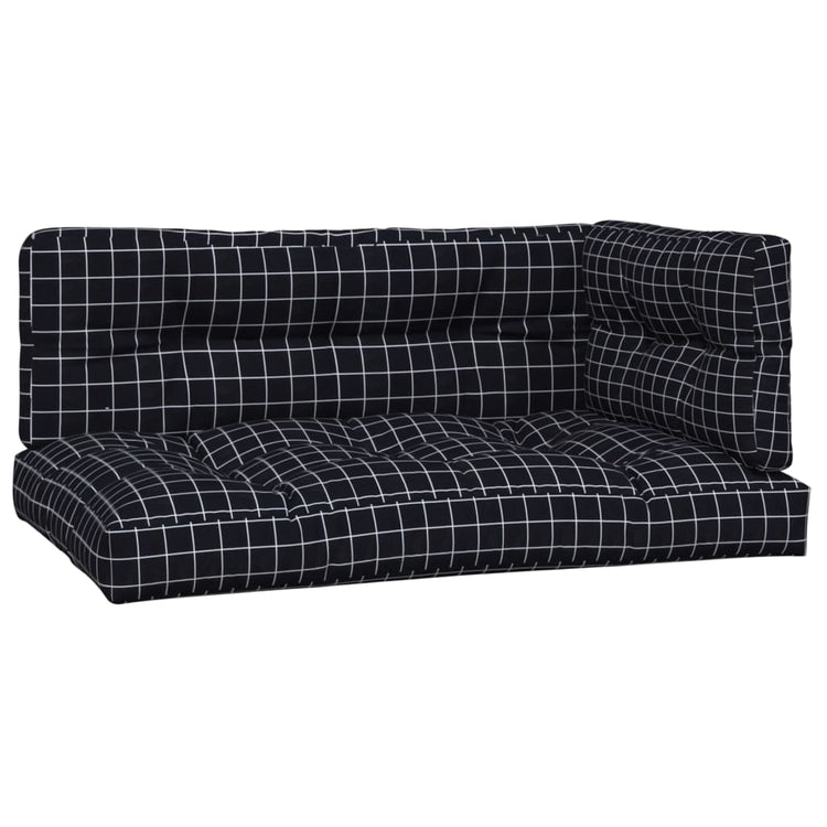 Vidaxl Palettenkissen 3 Stedcase -Muster Stoff schwarz