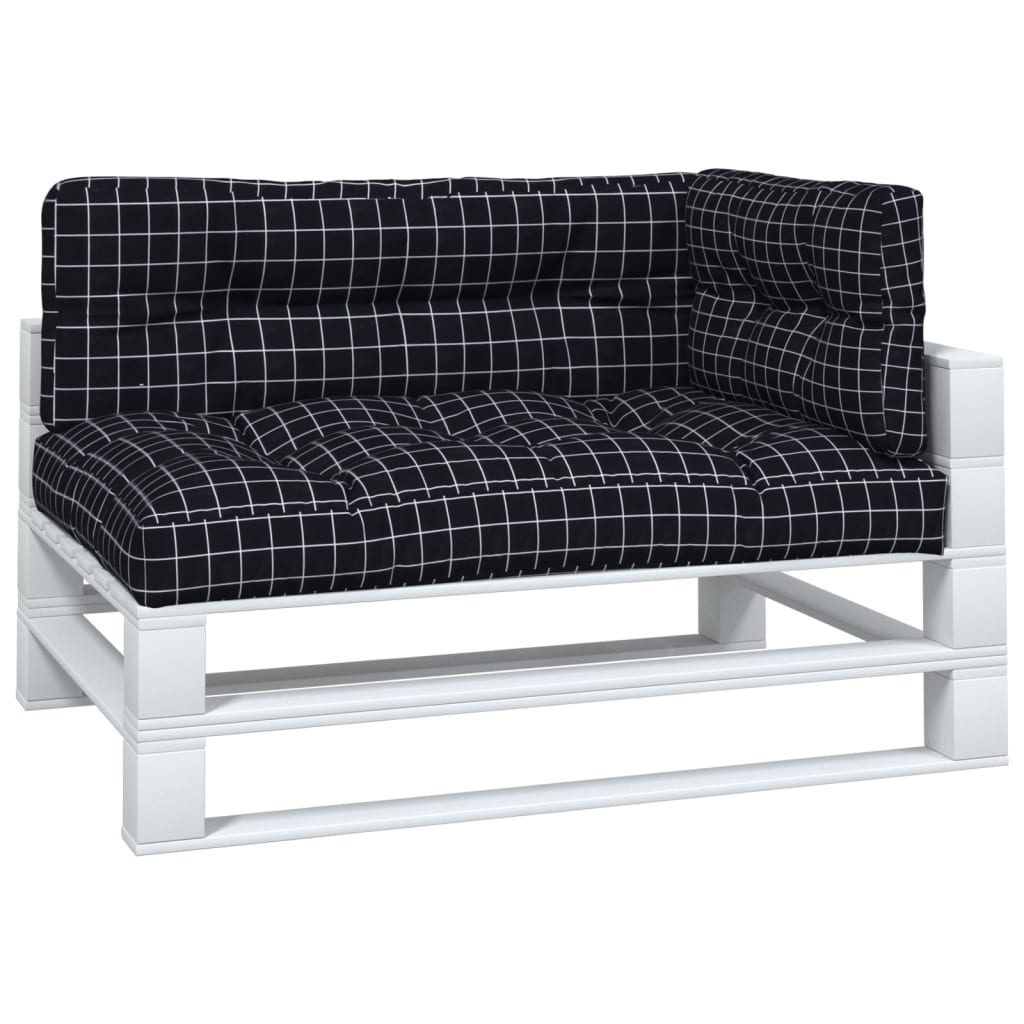 Vidaxl Palettenkissen 3 Stedcase -Muster Stoff schwarz