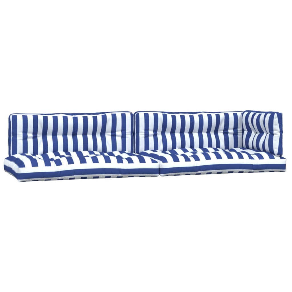 Vidaxl Palettenkissen 5 St gestreifte Stoff weiß und blau
