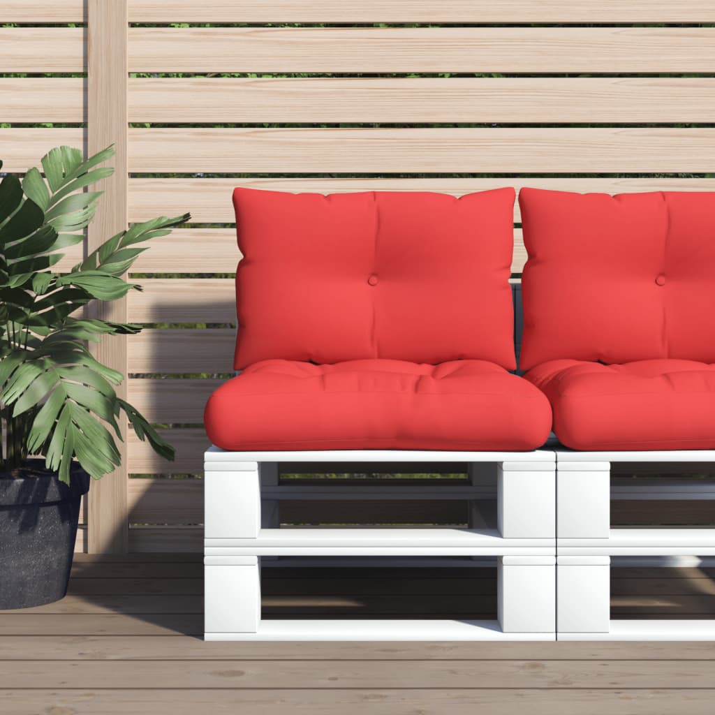 Vidaxl Palettenkissen 2 St. Stoff rot