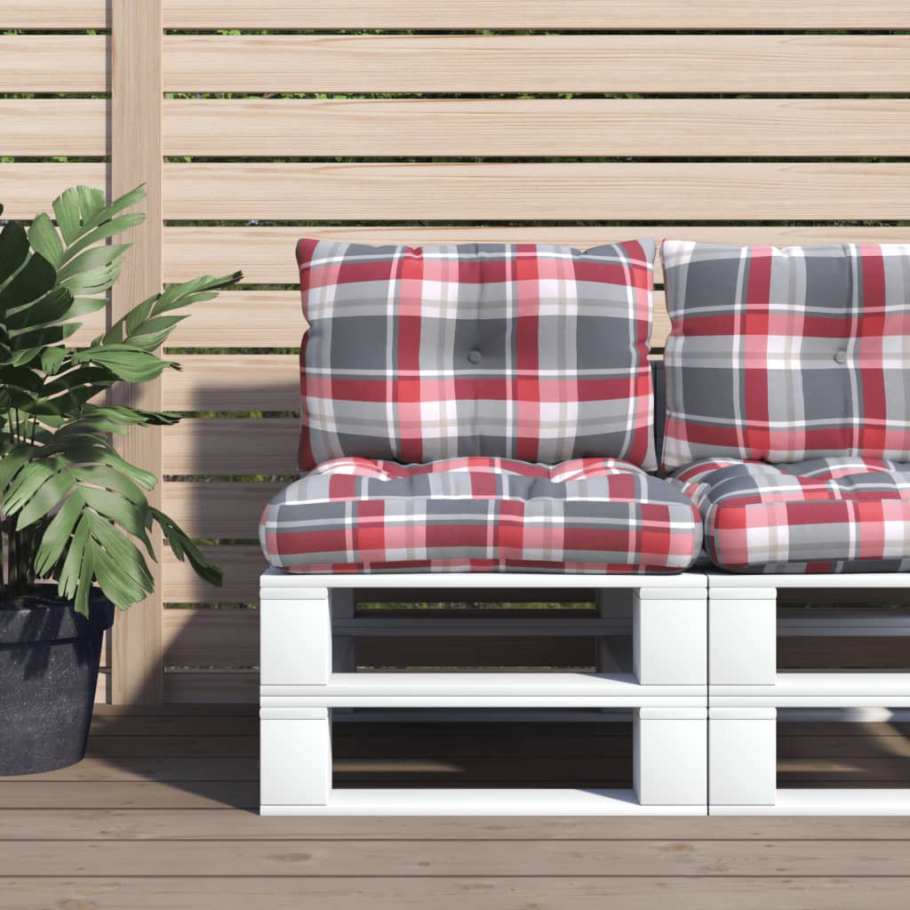 Vidaxl Palettenkissen 2 ST Fabric Diamond Muster rot