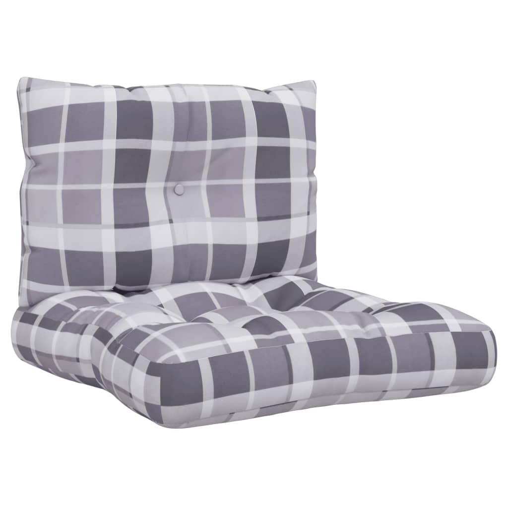 Vidaxl Palettenkissen 2 Stedcase -Muster Stoff grau