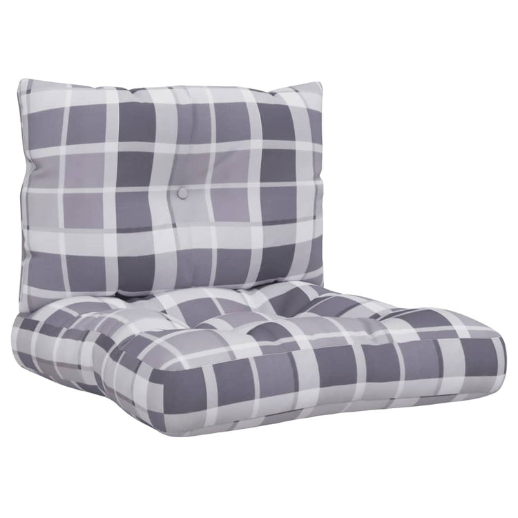 Vidaxl Palettenkissen 2 Stedcase -Muster Stoff grau