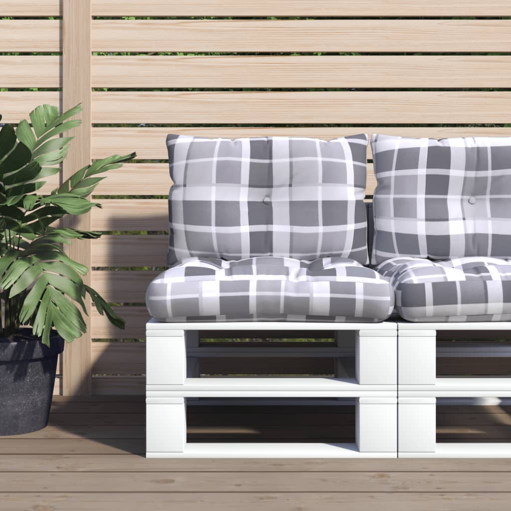 Vidaxl Palettenkissen 2 Stedcase -Muster Stoff grau