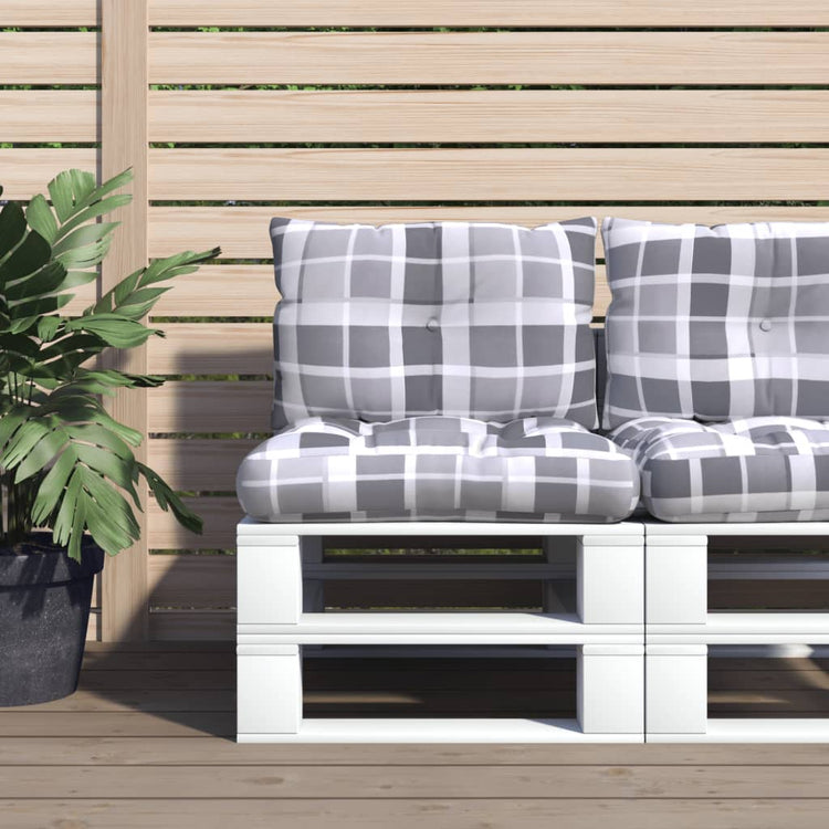Vidaxl Palettenkissen 2 Stedcase -Muster Stoff grau