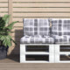 Vidaxl Palettenkissen 2 Stedcase -Muster Stoff grau