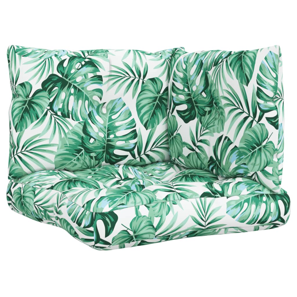 Vidaxl Palettenkissen 3 ST Fabric Blattmuster