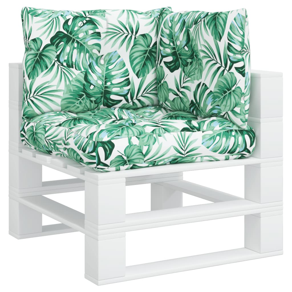 Vidaxl Palettenkissen 3 ST Fabric Blattmuster