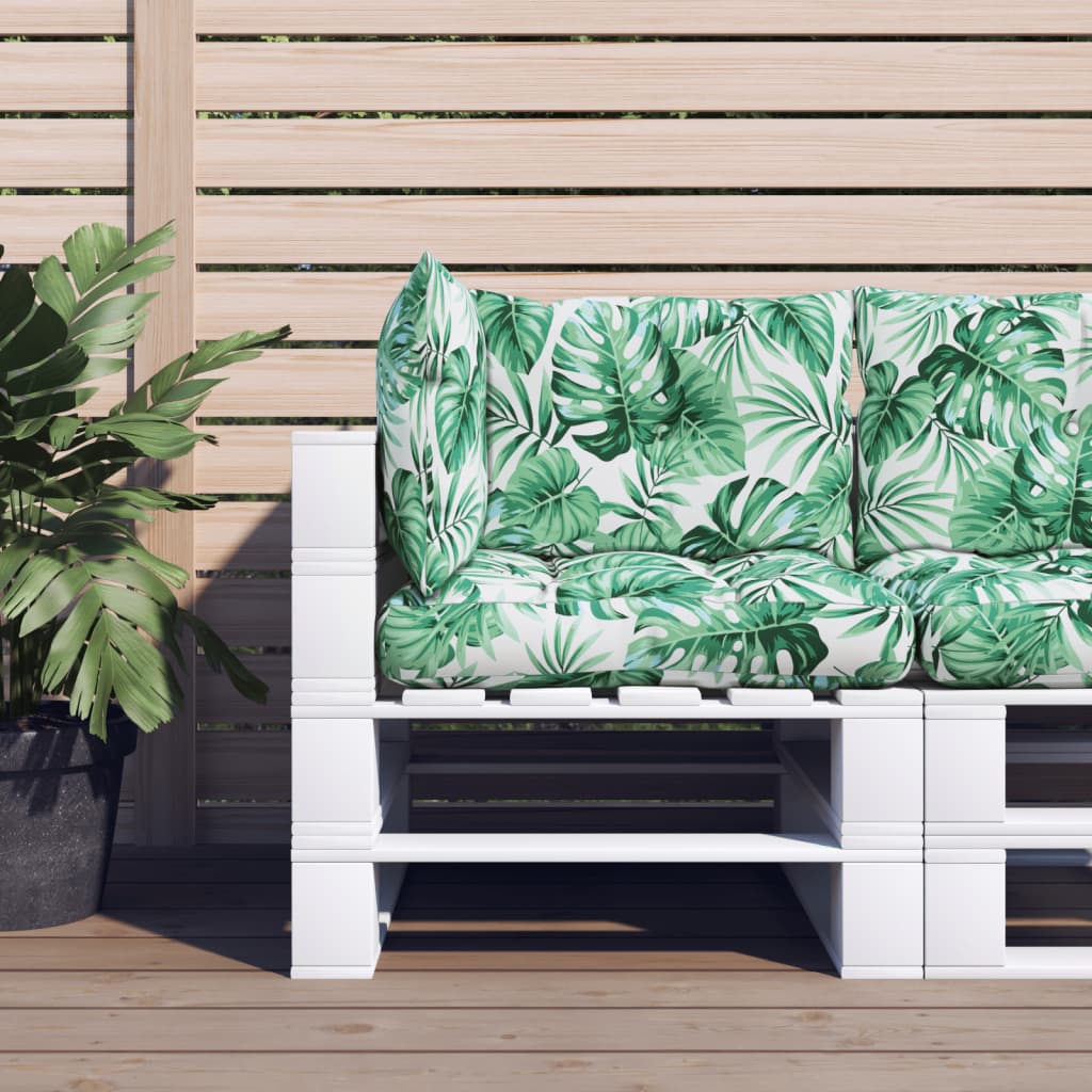 Vidaxl Palettenkissen 3 ST Fabric Blattmuster