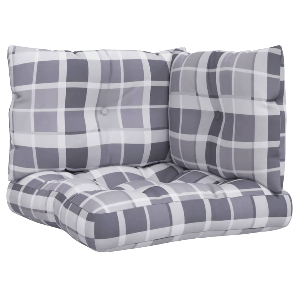 VIDAXL PALLET -Kissen 3 ST Fabric Diamond Muster grau