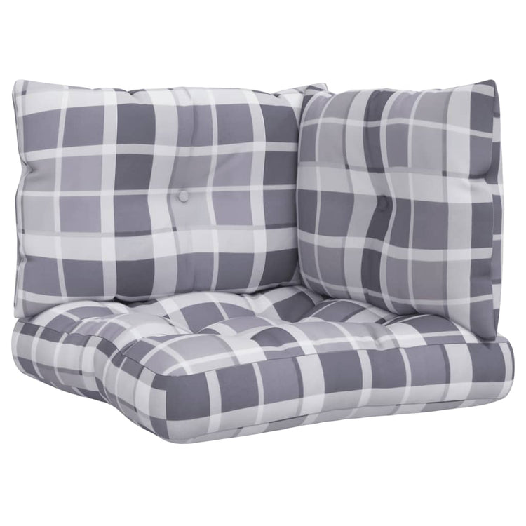 VIDAXL PALLET -Kissen 3 ST Fabric Diamond Muster grau