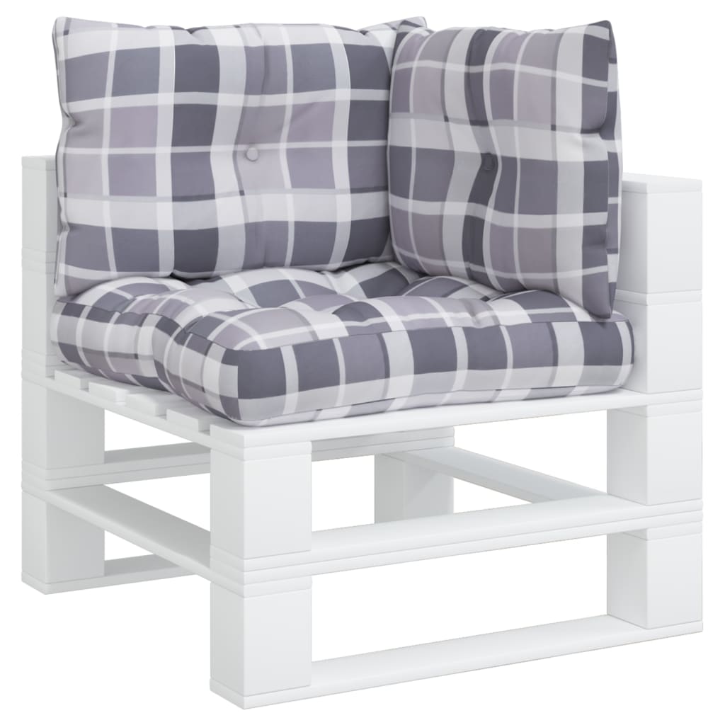 VIDAXL PALLET -Kissen 3 ST Fabric Diamond Muster grau