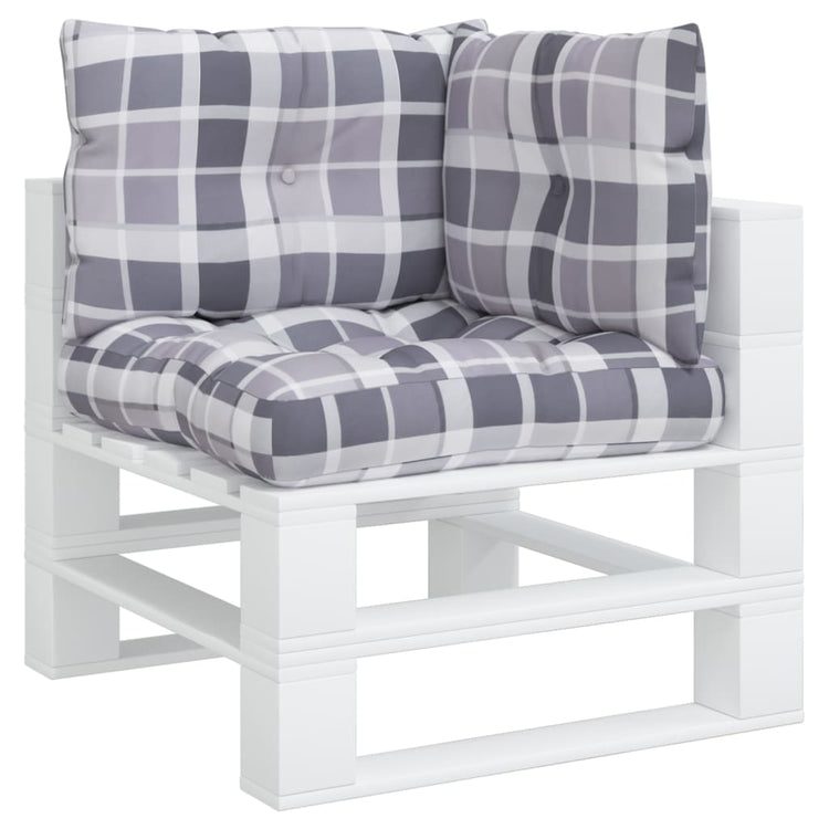 VIDAXL PALLET -Kissen 3 ST Fabric Diamond Muster grau