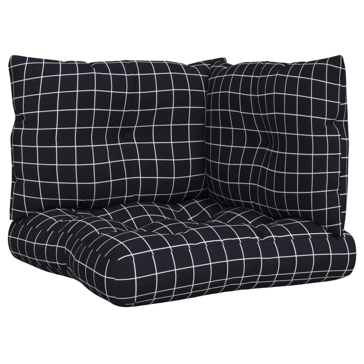 Vidaxl Palettenkissen 3 Stedcase -Muster Oxford Stoff schwarz