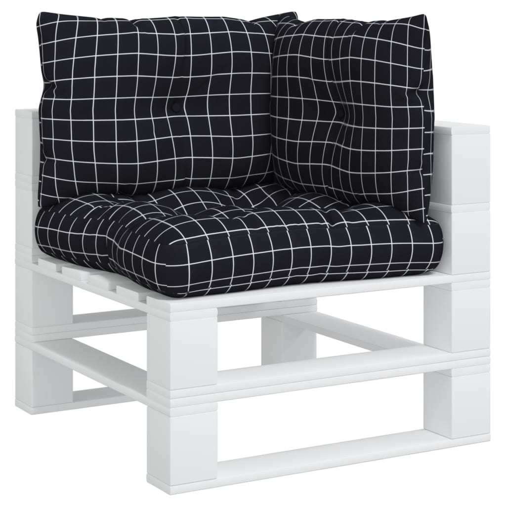 Vidaxl Palettenkissen 3 Stedcase -Muster Oxford Stoff schwarz
