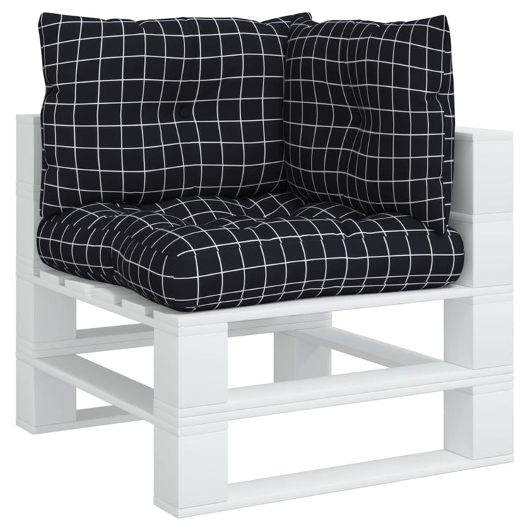 Vidaxl Palettenkissen 3 Stedcase -Muster Oxford Stoff schwarz