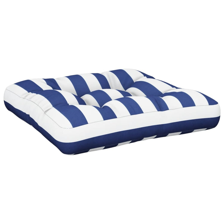 Vidaxl Palettenkissen 60x61.5x10 cm gestreiftes Oxford Fabric Blue White