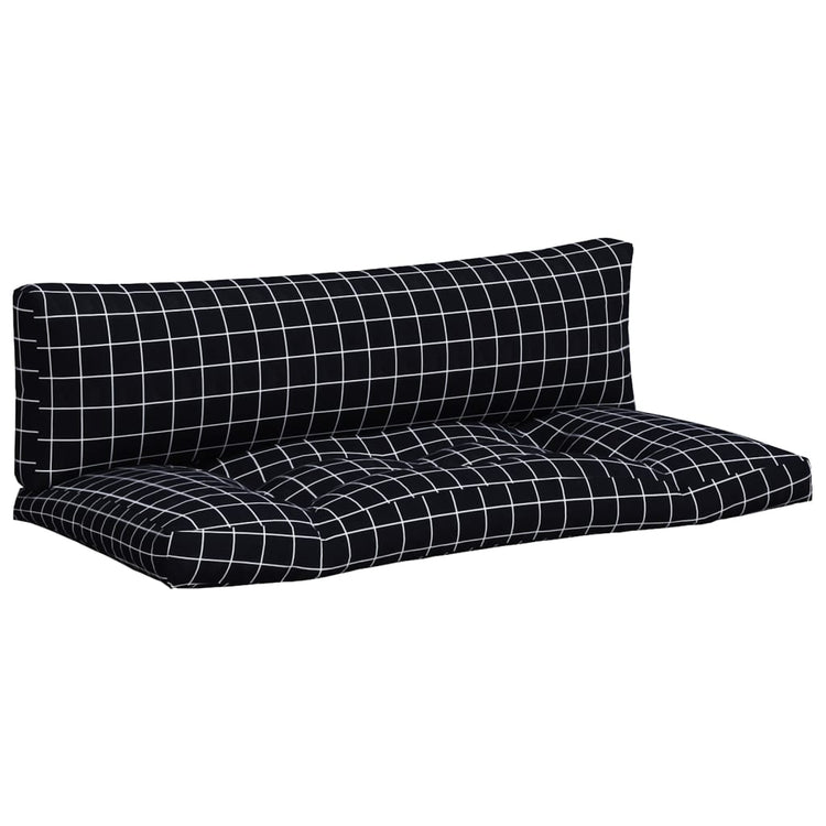 Vidaxl Palettenkissen 2 Stedcase -Muster Oxford Stoff schwarz
