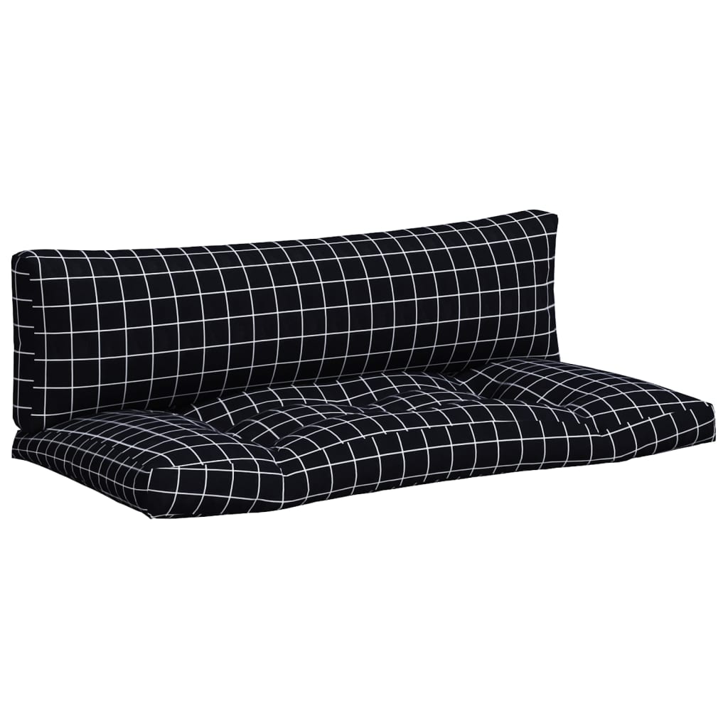 Vidaxl Palettenkissen 2 Stedcase -Muster Oxford Stoff schwarz
