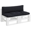 Vidaxl Palettenkissen 2 Stedcase -Muster Oxford Stoff schwarz
