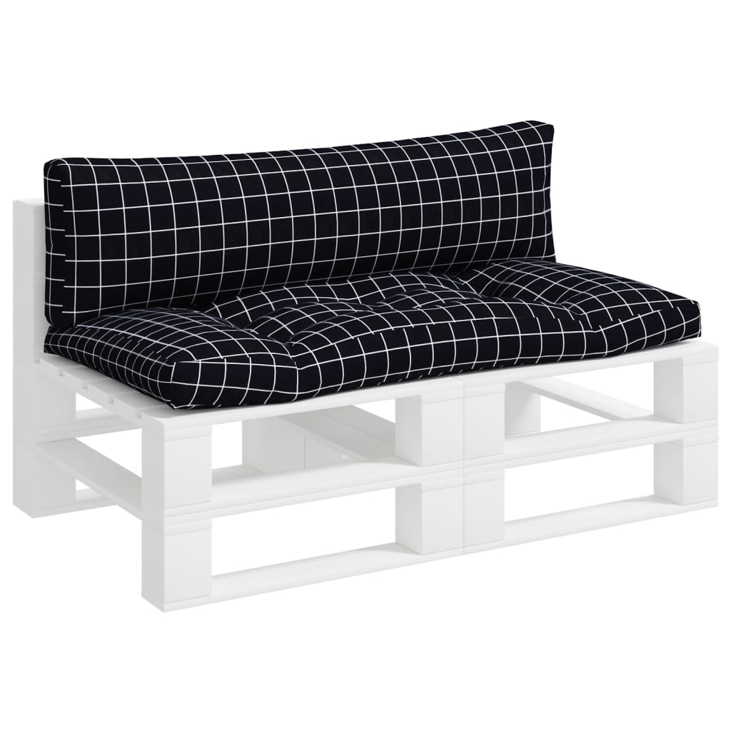 Vidaxl Palettenkissen 2 Stedcase -Muster Oxford Stoff schwarz