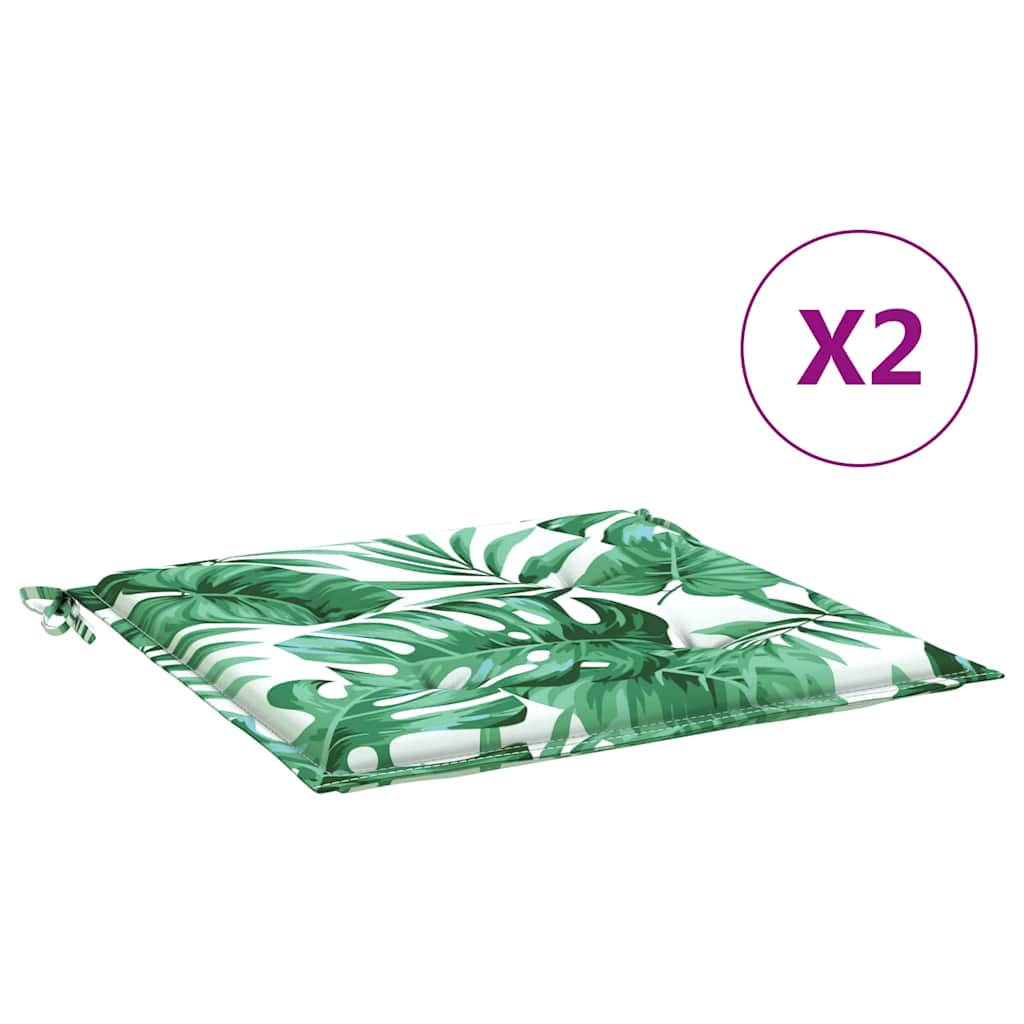 Vidaxx Stuhlkissen 2 Stück Blattmuster 40x40x4 cm Stoff