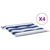 Vidaxl Gartenstuhl Kissen 4 St gestreift 40x40x3 cm Stoff weiß und blau