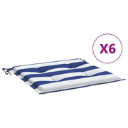 Vidaxl Gartenstuhlkissen 6 St gestreift 40x40x3 cm Stoff weiß und blau - afbeelding 2