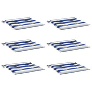 Vidaxl Gartenstuhlkissen 6 St gestreift 40x40x3 cm Stoff weiß und blau - afbeelding 3