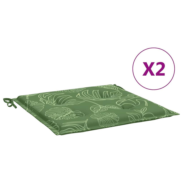 VIDAXL -Stuhlkissen 2 Stcs Blattmuster 40x40x3 cm Gewebe