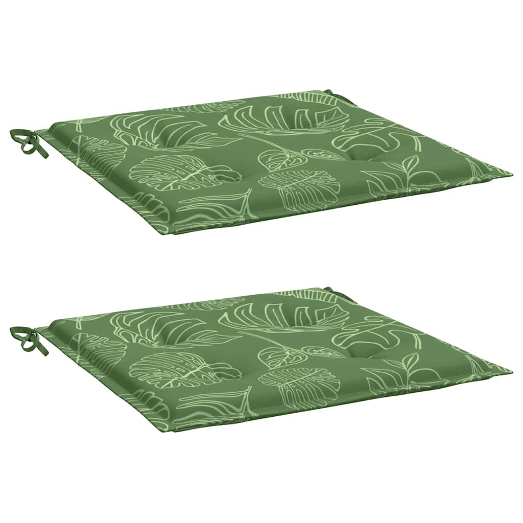 VIDAXL -Stuhlkissen 2 Stcs Blattmuster 40x40x3 cm Gewebe
