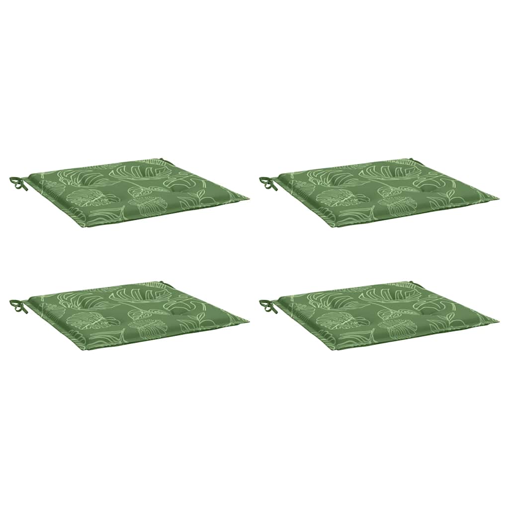 Vidaxl -Stuhlkissen 4 Stcs Blattmuster 40x40x3 cm Stoff