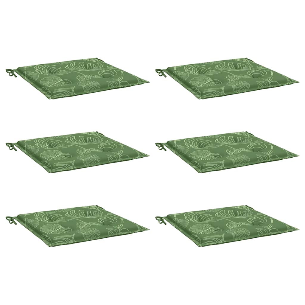 VIDAXL -Stuhlkissen 6 Stcs Blattmuster 40x40x3 cm Stoff