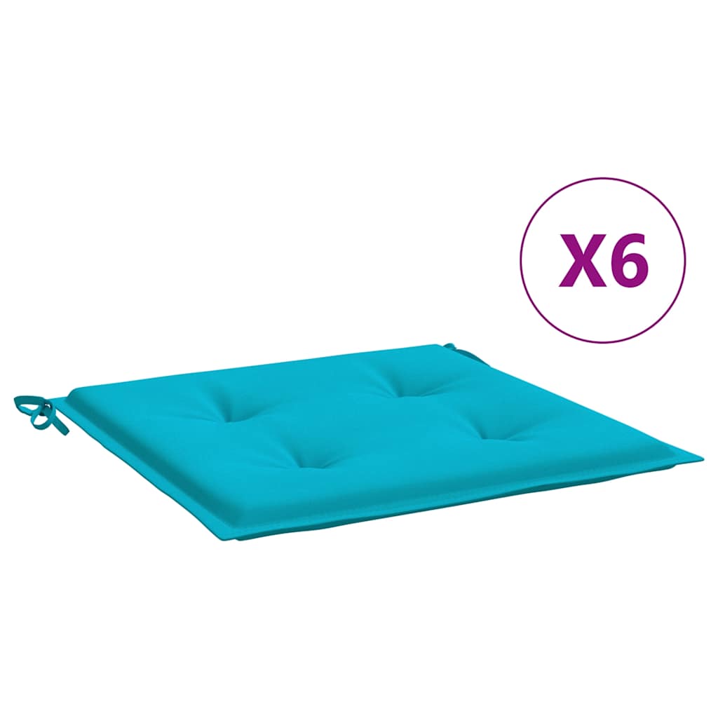 Vidaxl Gartenstuhlkissen 6 Stcs 40x40x3 cm Stoff Türkis