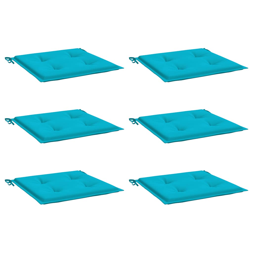 Vidaxl Gartenstuhlkissen 6 Stcs 40x40x3 cm Stoff Türkis