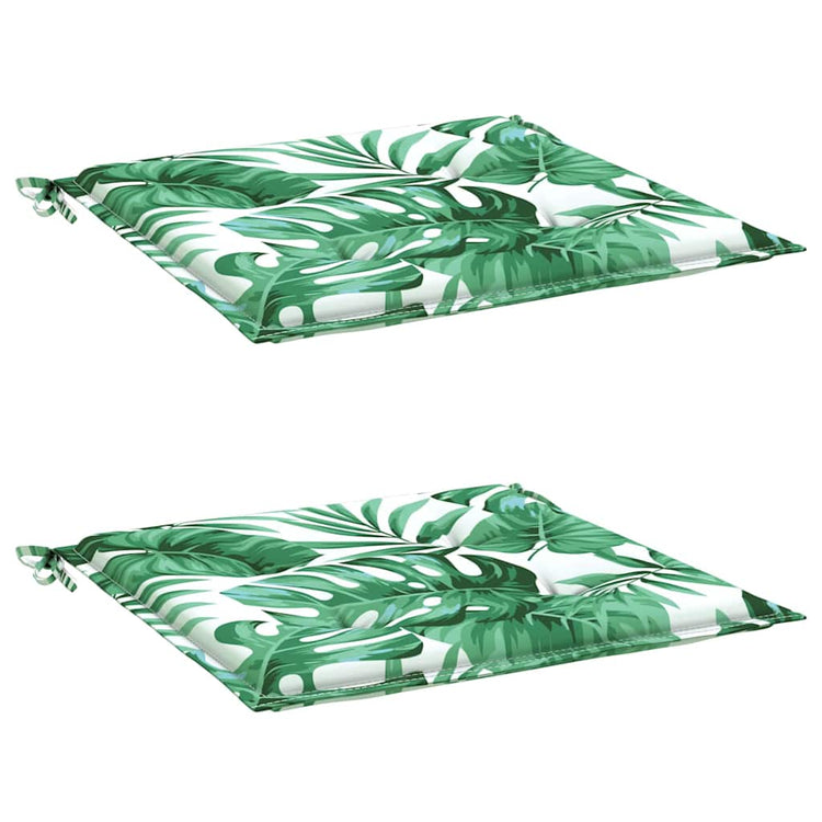VIDAXL -Stuhlkissen 2 PCs Blattmuster 50x50x3 cm Stoff