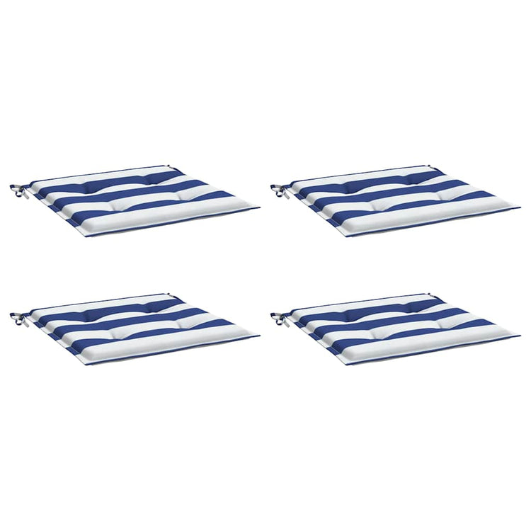Vidaxl Gartenstuhl Kissen 4 St gestreift 50 x 50 x 3 cm Stoff weiß und blau