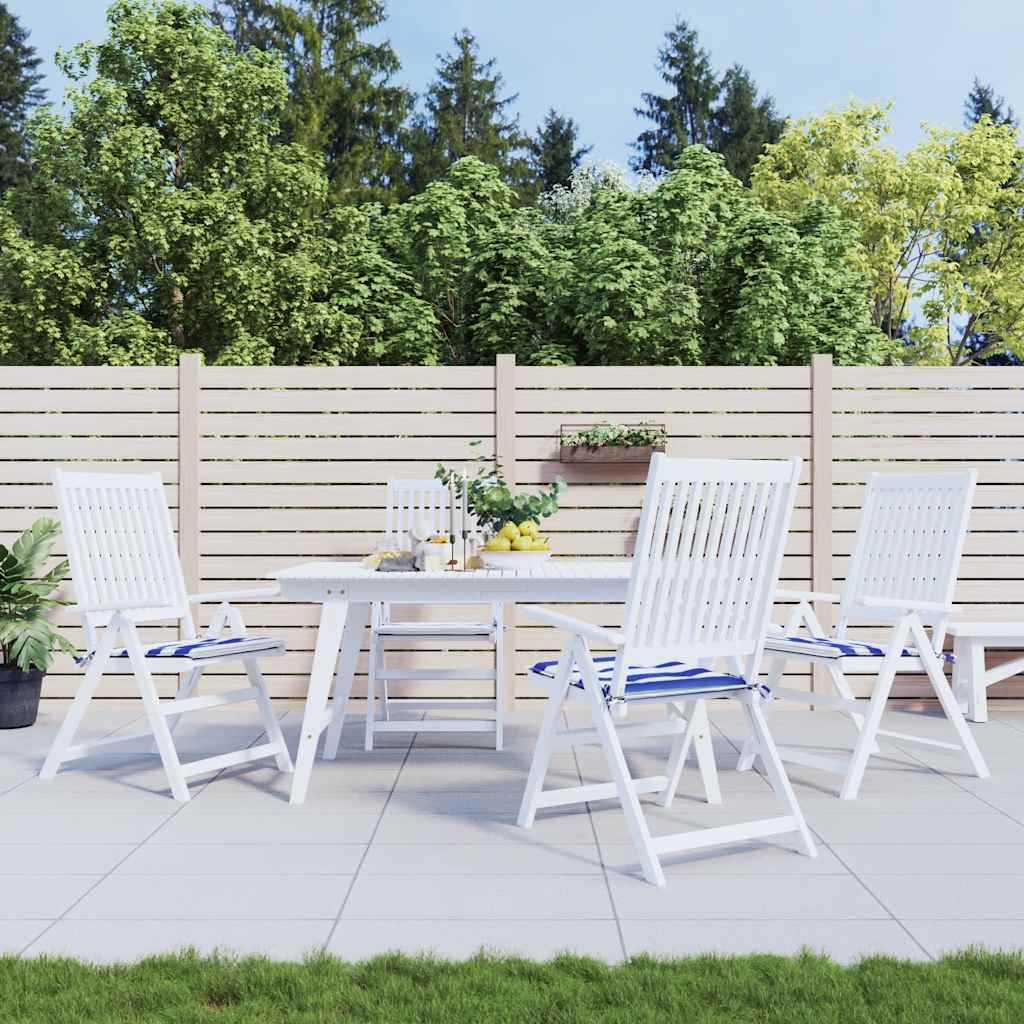 Vidaxl Gartenstuhl Kissen 4 St gestreift 50 x 50 x 3 cm Stoff weiß und blau