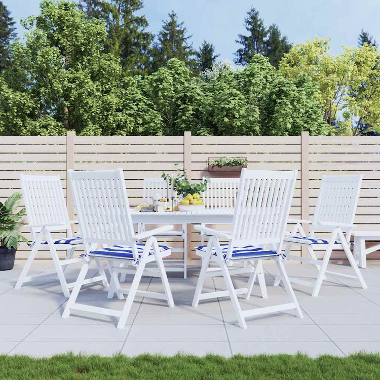 Vidaxl Gartenstuhlkissen 6 St gestreift 50 x 50 x 3 cm Stoff weiß und blau