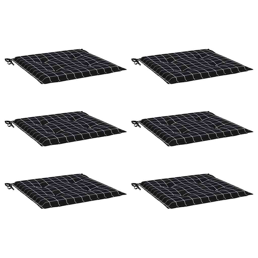 Vidaxl Gartenstuhlkissen 6 Stedcarn Muster 50x50x3 cm Stoff schwarz