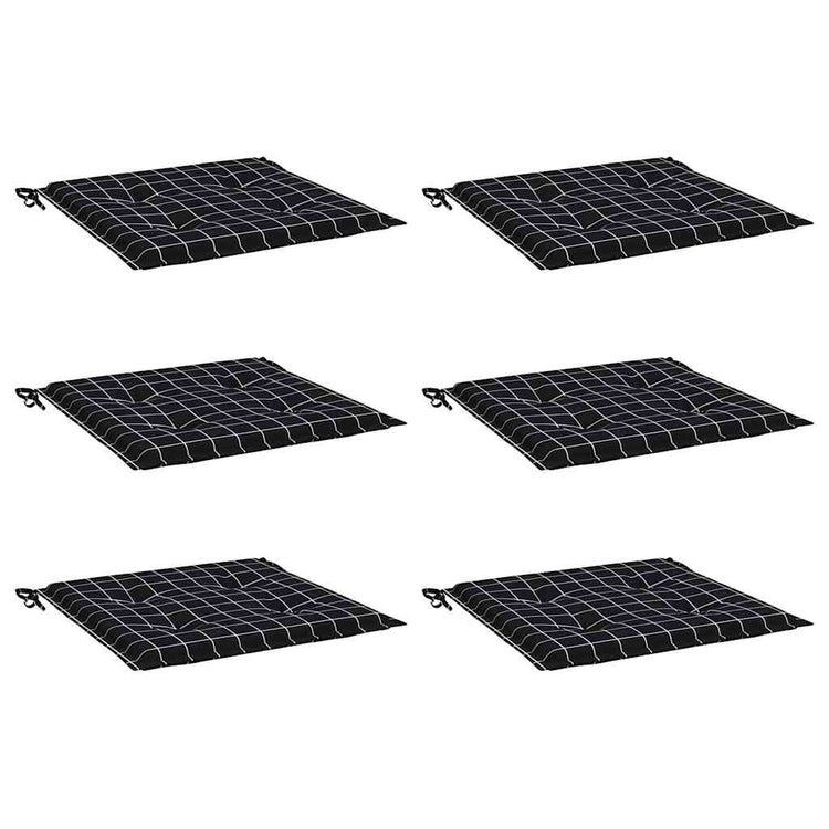 Vidaxl Gartenstuhlkissen 6 Stedcarn Muster 50x50x3 cm Stoff schwarz