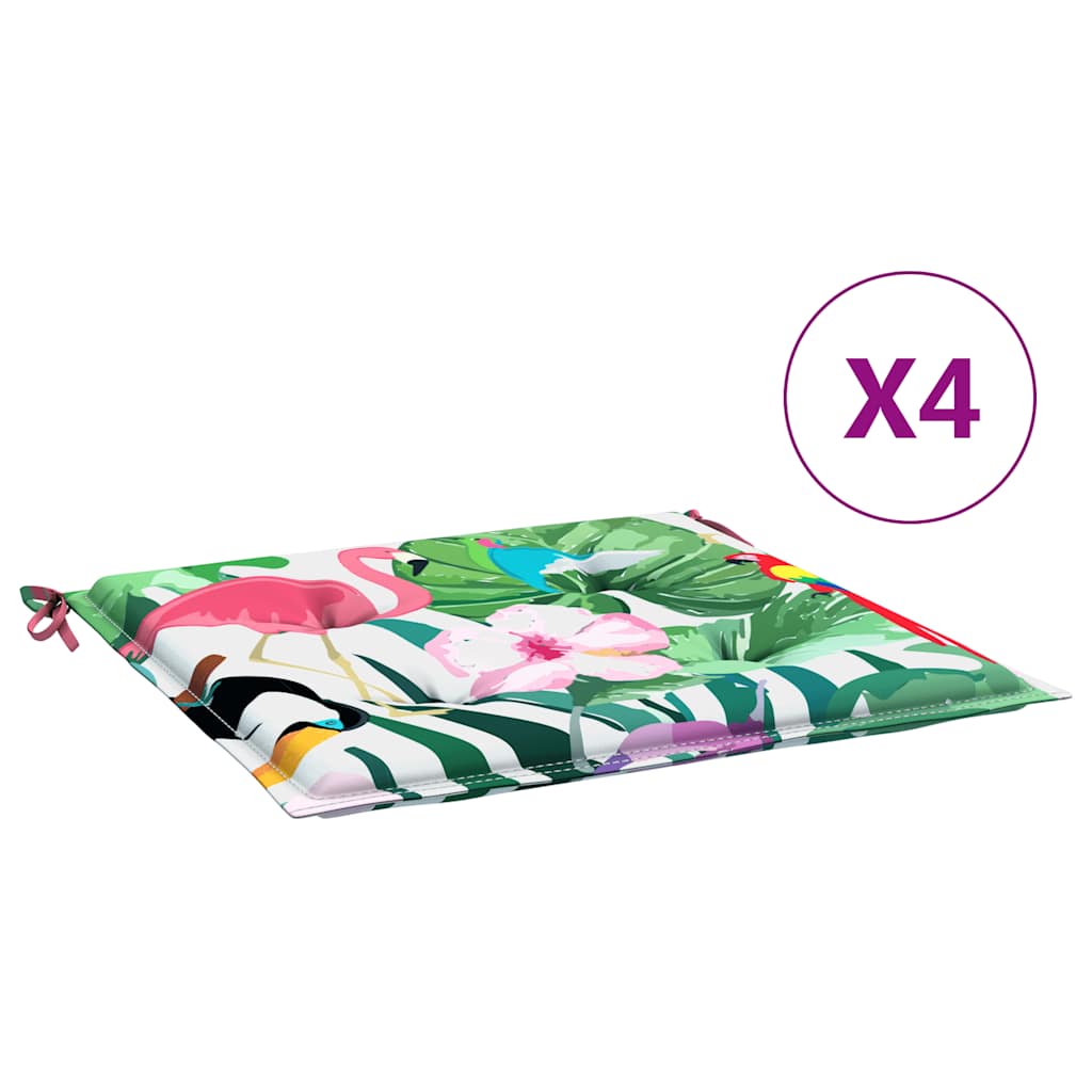 Vidaxl Gartenstuhlkissen 4 ST 50x50x3 cm Stoff Multi -Colored