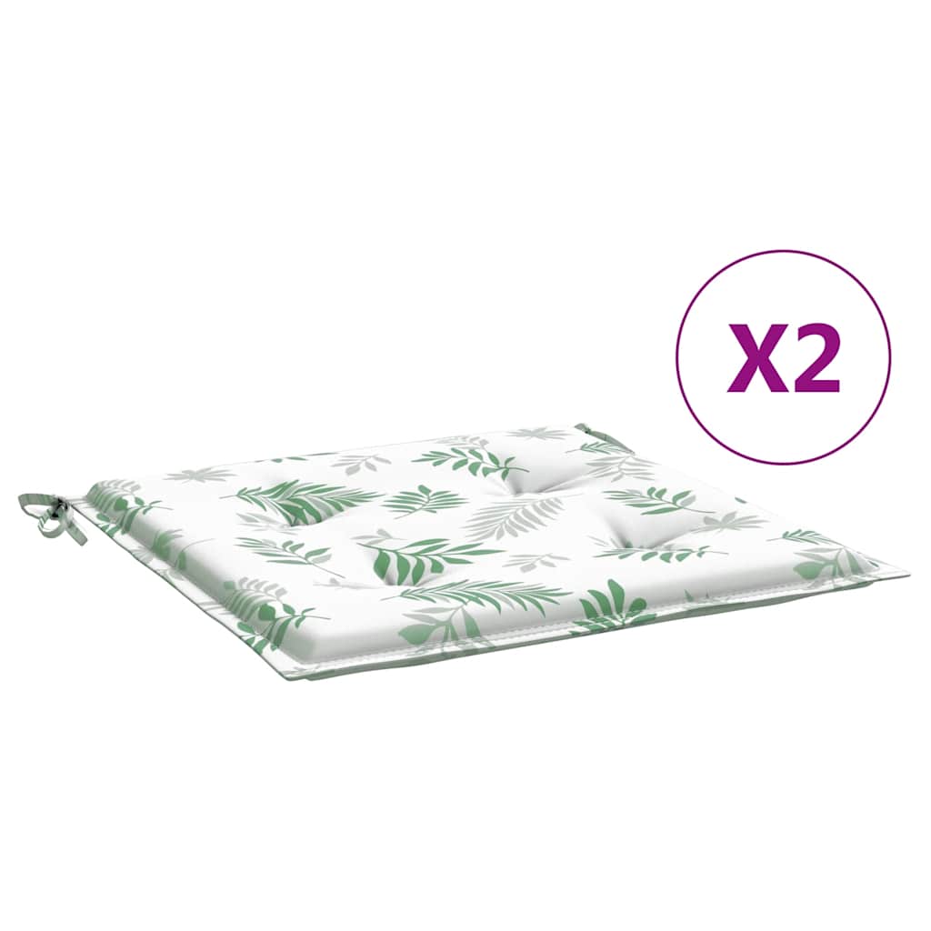 VIDAXL -Stuhlkissen 2 PCs Blattmuster 50x50x3 cm Stoff