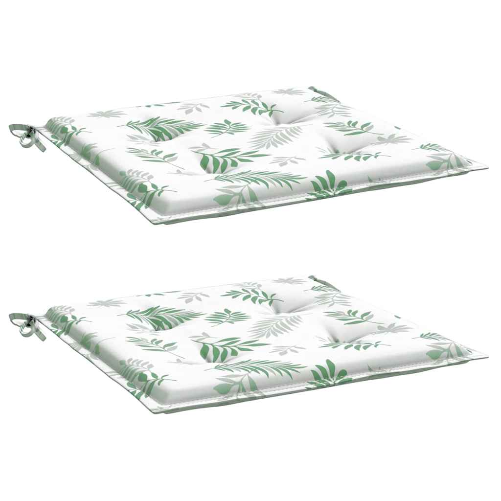 VIDAXL -Stuhlkissen 2 PCs Blattmuster 50x50x3 cm Stoff