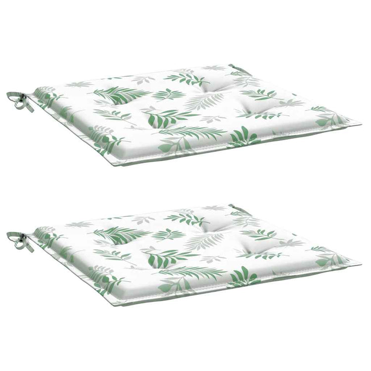 VIDAXL -Stuhlkissen 2 PCs Blattmuster 50x50x3 cm Stoff