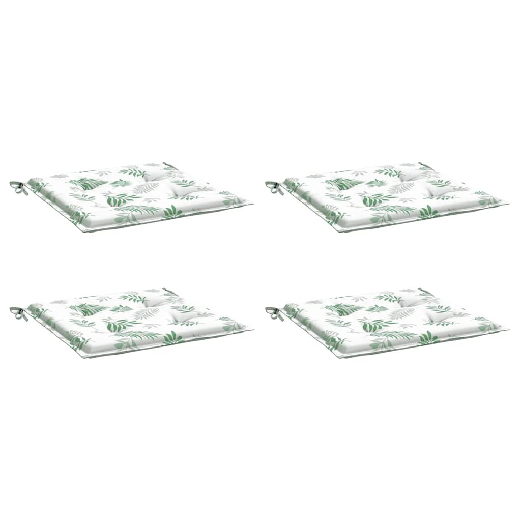 Vidaxl Gartenstuhlkissen 4 Stcs Blattmuster 50x50x3 cm Stoff